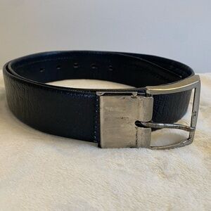 Jacob Elephant Black Leather Belt with Zipper Pocket Size 34
